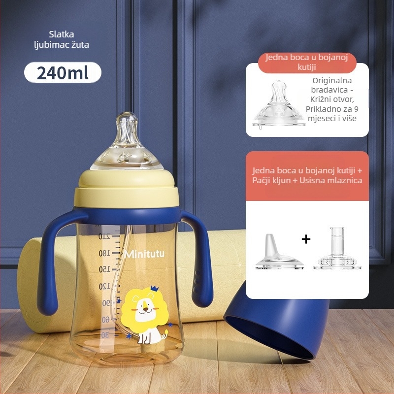 Minitutu nano boja široka usta PP šalica od tri sippy cup bočica duda usisna usta pačji kljun beba 300