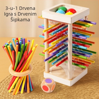 Prekogranična dječja igra s drvenim štapićima, edukativne kockice za bebe, boja, roditelj-dijete, interaktivna matematika, Montessori drvene igračke