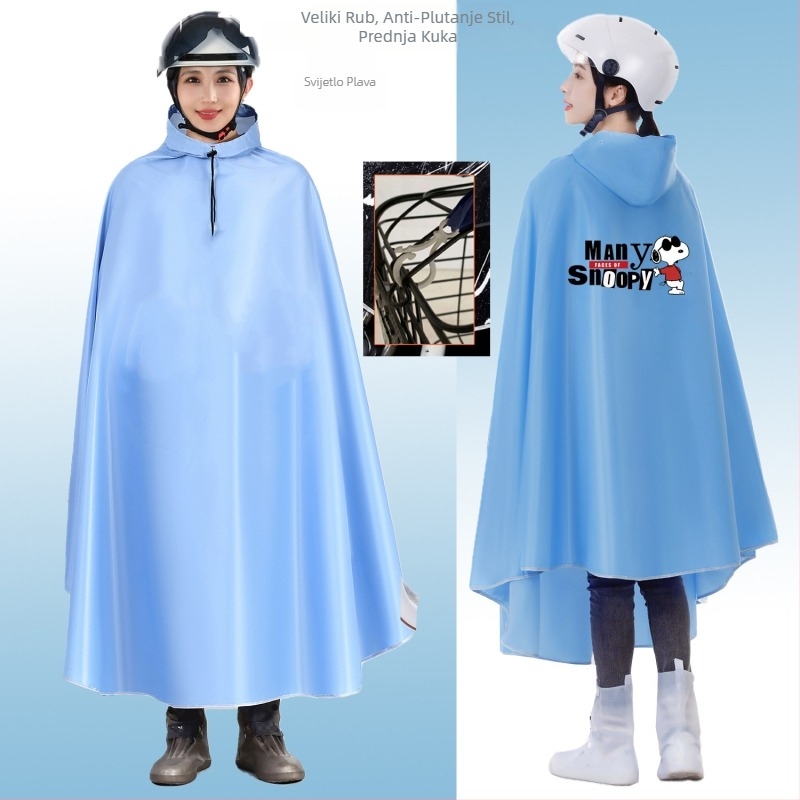 Biciklistički pončo, kišna kabanica za električni automobil, povećana jednostruka biciklistička baterijska kabanica za muškarce i žene, kišna kabanica za odrasle