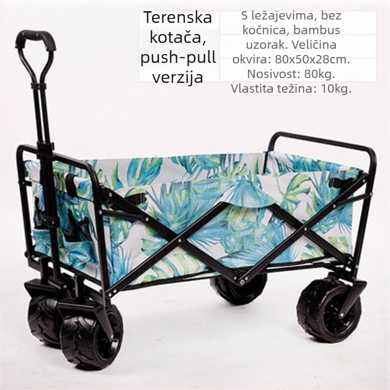 Vanjska trgovina prekogranična vanjska sklopiva kolica za automobile s četiri kotača, kolica za alat, kolica za kupovinu, kamperska kolica