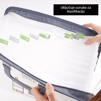 Slatka ručna spajalica za papir za učenike s 13 mrežastim zatvaračem, harmonika torba, mapa, velikog kapaciteta, klasifikacijska i organizacijska kozmetička torba