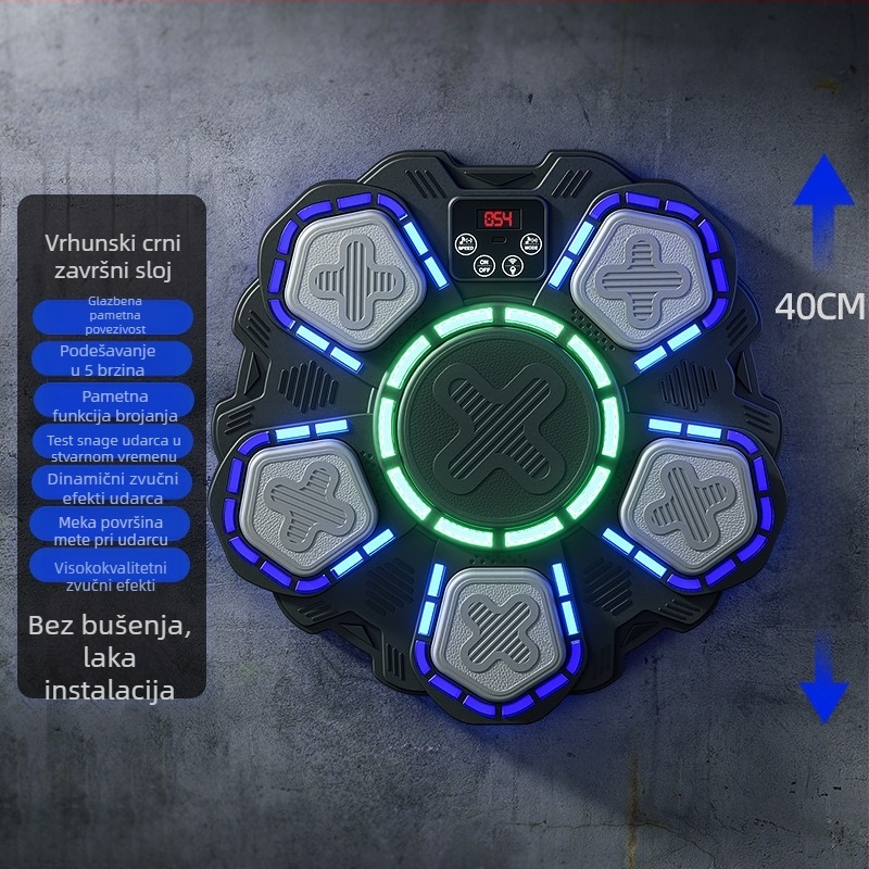 Ritmička glazba za boks, zidna meta, kućni dječji boksački trener, dekompresijska vježba, pametni Bluetooth elektronički boksački stroj
