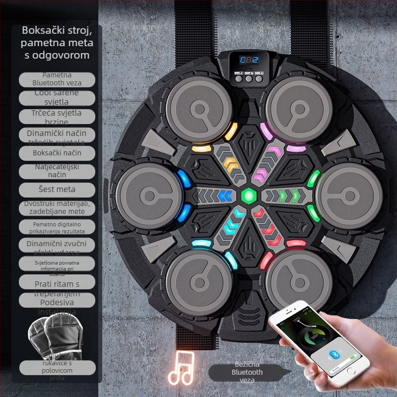 Ritmička glazba za boks, zidna meta, kućni dječji boksački trener, dekompresijska vježba, pametni Bluetooth elektronički boksački stroj