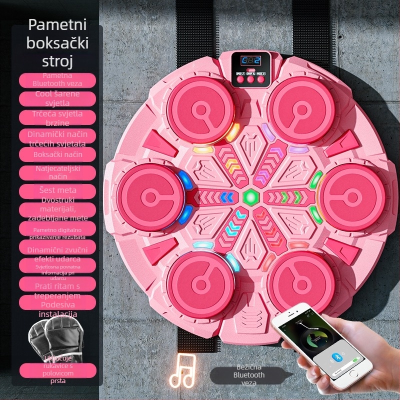 Ritmička glazba za boks, zidna meta, kućni dječji boksački trener, dekompresijska vježba, pametni Bluetooth elektronički boksački stroj
