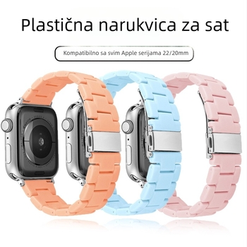 Pogodno za Huawei Samsung plastični remen s tri trake, duga čista boja, Apple iWatch plastični remen