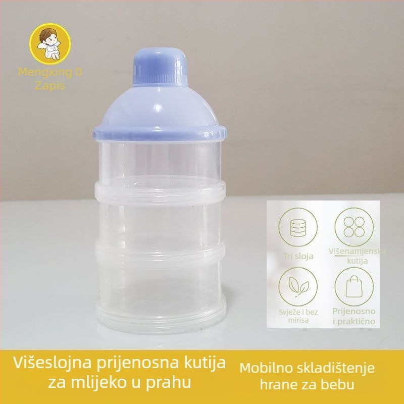 Pretinac za mlijeko u prahu Kutija za mlijeko u prahu za dojenčad, slojevita uklonjiva kutija s rižinim rezancima, kutija za grickalice, kutija za pohranu mlijeka u prahu, prekogranična, jednodijelna