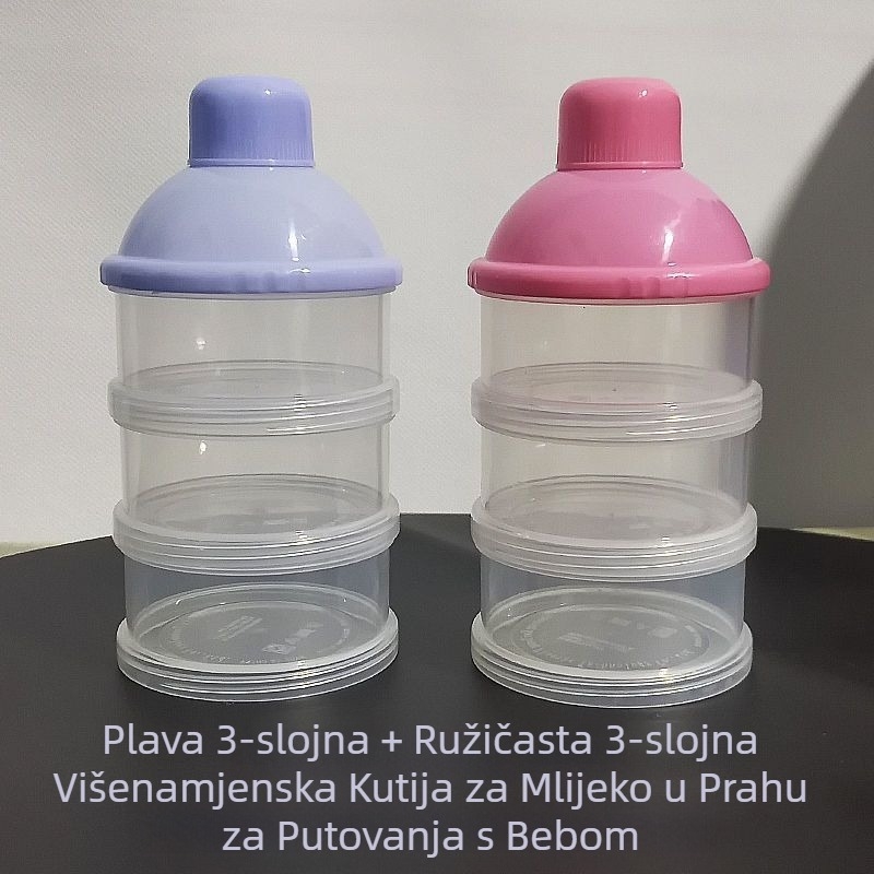 Pretinac za mlijeko u prahu Kutija za mlijeko u prahu za dojenčad, slojevita uklonjiva kutija s rižinim rezancima, kutija za grickalice, kutija za pohranu mlijeka u prahu, prekogranična, jednodijelna