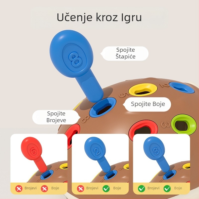 U ime kose patchwork mali jež igračke za trening fine motorike slagalica rano obrazovanje dojenčadi i djece od 1 do 3 godine koordinacija ruku i očiju