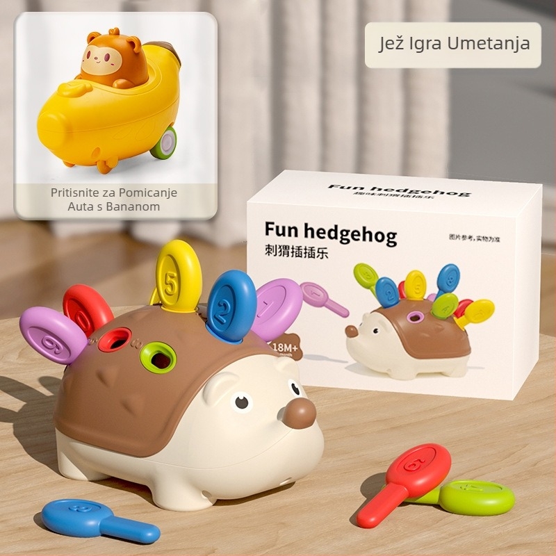 U ime kose patchwork mali jež igračke za trening fine motorike slagalica rano obrazovanje dojenčadi i djece od 1 do 3 godine koordinacija ruku i očiju