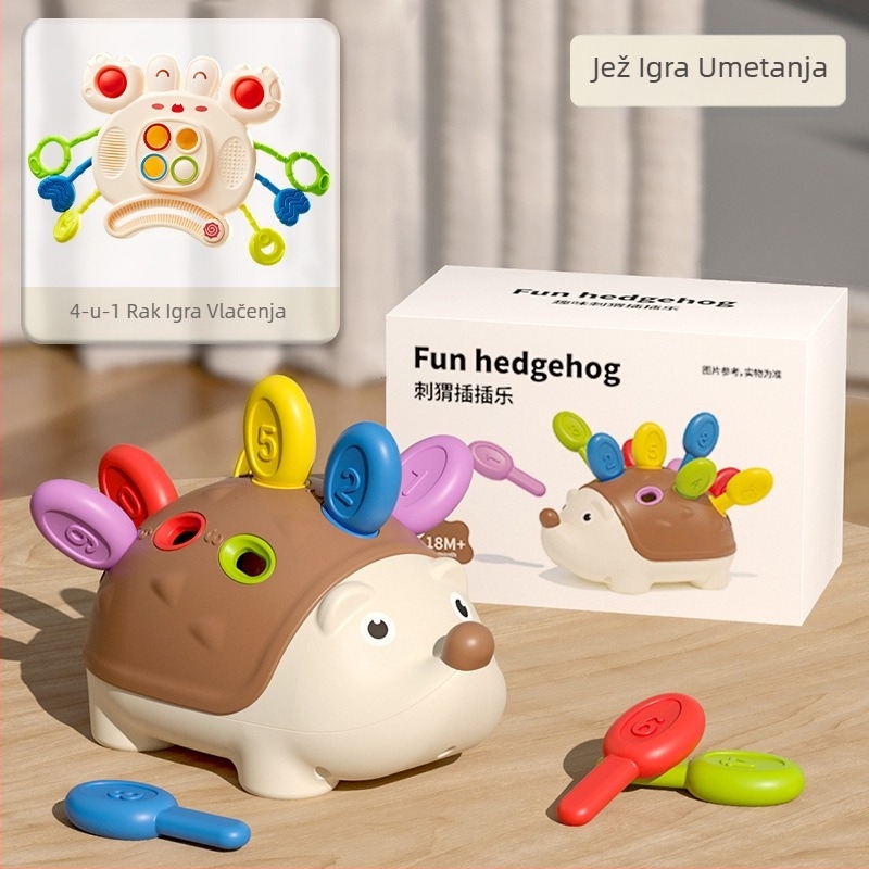 U ime kose patchwork mali jež igračke za trening fine motorike slagalica rano obrazovanje dojenčadi i djece od 1 do 3 godine koordinacija ruku i očiju