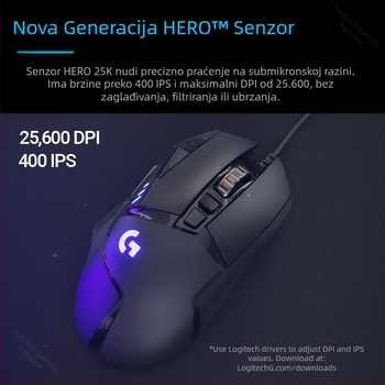 Logitech G502HERO Žičani miš za igre Master se Električni natjecateljski mehanički protuteža jedenje piletine cf makro programiranje raspakiranje