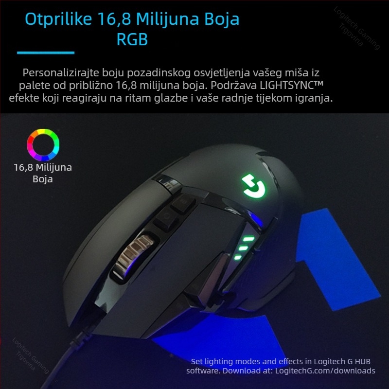 Logitech G502HERO Žičani miš za igre Master se Električni natjecateljski mehanički protuteža jedenje piletine cf makro programiranje raspakiranje