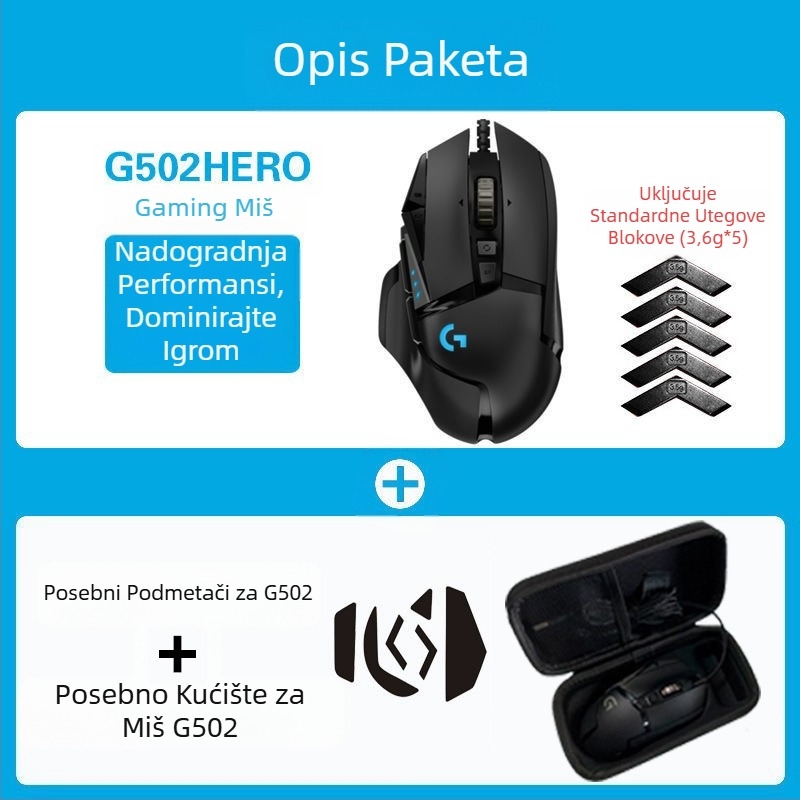 Logitech G502HERO Žičani miš za igre Master se Električni natjecateljski mehanički protuteža jedenje piletine cf makro programiranje raspakiranje