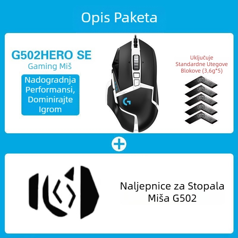 Logitech G502HERO Žičani miš za igre Master se Električni natjecateljski mehanički protuteža jedenje piletine cf makro programiranje raspakiranje