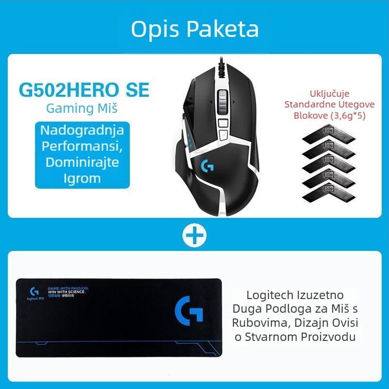 Logitech G502HERO Žičani miš za igre Master se Električni natjecateljski mehanički protuteža jedenje piletine cf makro programiranje raspakiranje