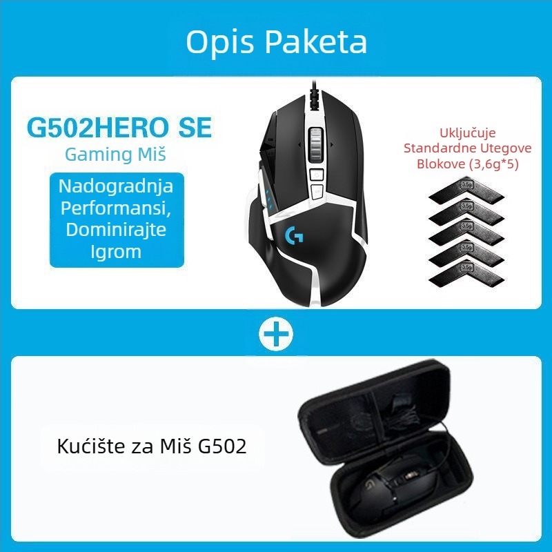 Logitech G502HERO Žičani miš za igre Master se Električni natjecateljski mehanički protuteža jedenje piletine cf makro programiranje raspakiranje