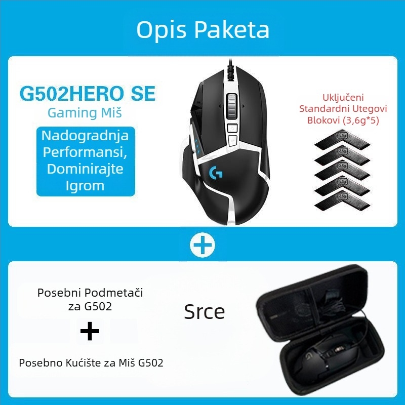 Logitech G502HERO Žičani miš za igre Master se Električni natjecateljski mehanički protuteža jedenje piletine cf makro programiranje raspakiranje