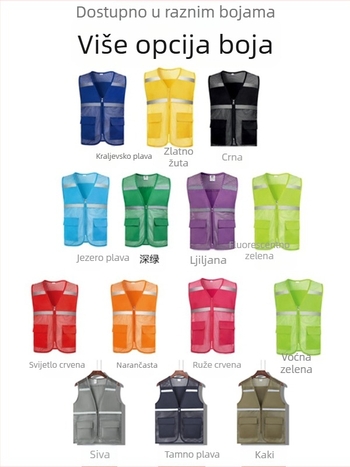 Reflektirajući sigurnosni prsluk Odjeća Promet Gradilište Građevinarstvo Žuti prsluk Prozračni sanitarni radnik Rad Muški Prilagođeni tiskani logotip