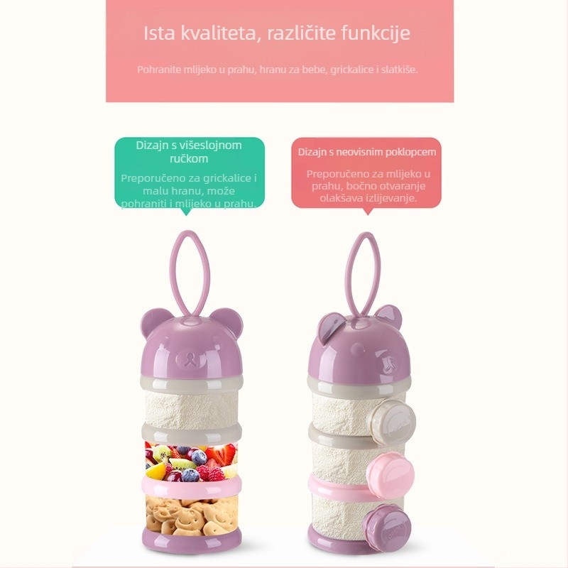 Kutija za mlijeko u prahu za bebe, prijenosna, dodatak prehrani, pakiranje za bebe, mala kutija za rižin prah, zatvorena posuda za skladištenje mlijeka u prahu