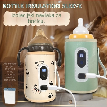 Termos set za dječje bočice, univerzalni prijenosni termostatski grijač mlijeka za vanjsku upotrebu, USB set za grijanje za bebe, prekogranični...