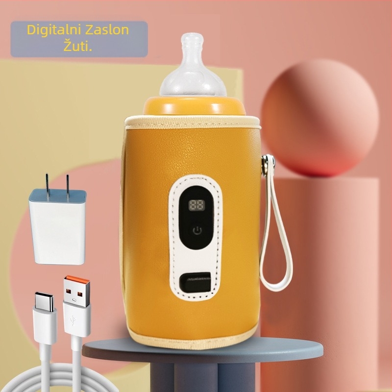 Termos set za dječje bočice, univerzalni prijenosni termostatski grijač mlijeka za vanjsku upotrebu, USB set za grijanje za bebe, prekogranični...