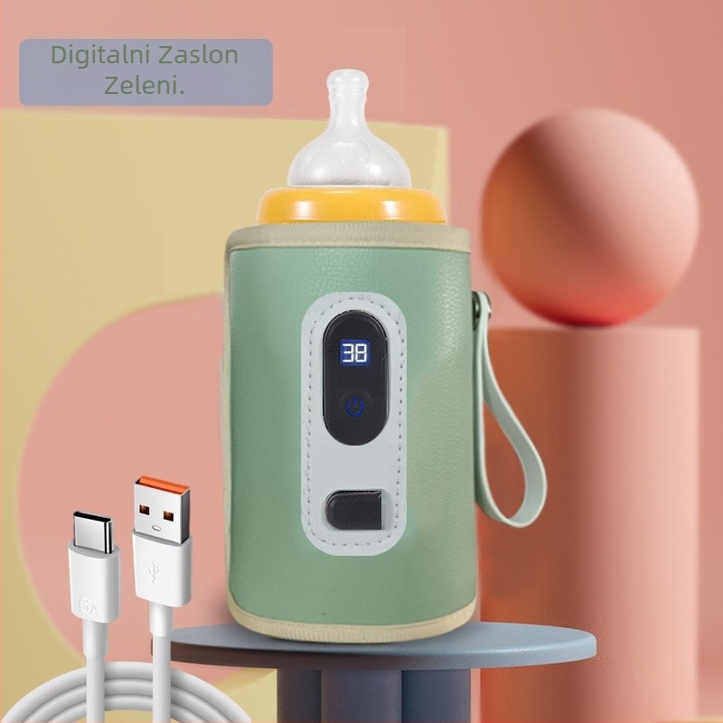 Termos set za dječje bočice, univerzalni prijenosni termostatski grijač mlijeka za vanjsku upotrebu, USB set za grijanje za bebe, prekogranični...