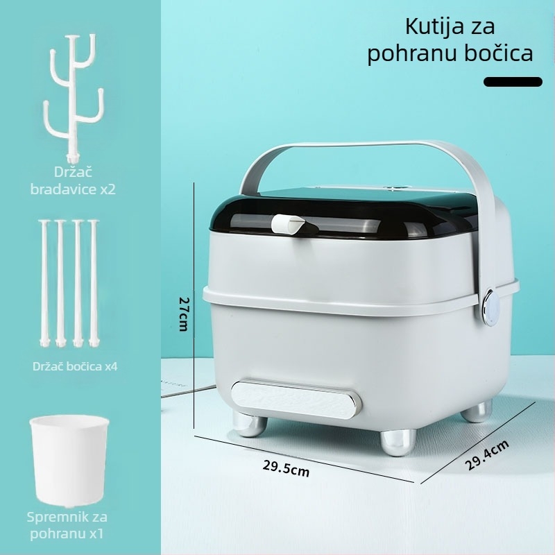 2025 Novi proizvod Kućni pribor za jelo za bebe Organizator za boce za kućne ljubimce Materijal Otporan na prašinu i kutija za boce za ispuštanje vode
