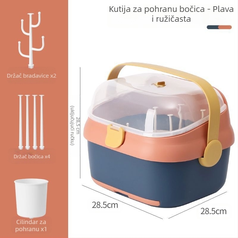 2025 Novi proizvod Kućni pribor za jelo za bebe Organizator za boce za kućne ljubimce Materijal Otporan na prašinu i kutija za boce za ispuštanje vode