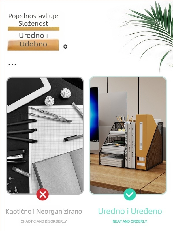 Stalak za knjige, stolni stalak za datoteke, metalni stalak za pohranu, kutija za organizaciju podataka, višeslojni stalak za mape za datoteke