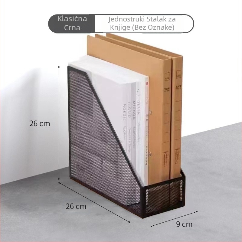 Stalak za knjige, stolni stalak za datoteke, metalni stalak za pohranu, kutija za organizaciju podataka, višeslojni stalak za mape za datoteke