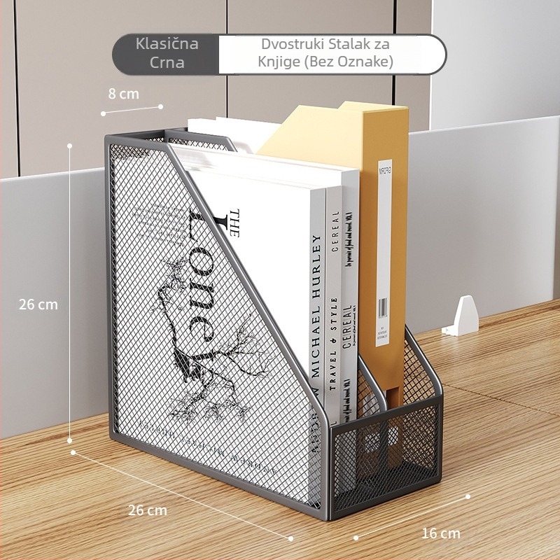 Stalak za knjige, stolni stalak za datoteke, metalni stalak za pohranu, kutija za organizaciju podataka, višeslojni stalak za mape za datoteke