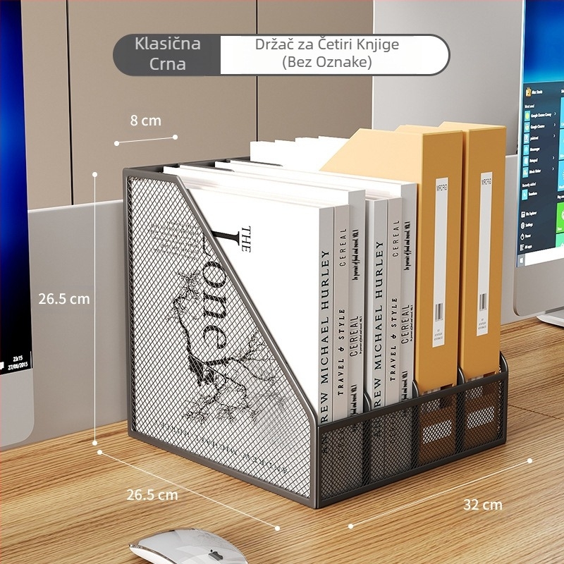 Stalak za knjige, stolni stalak za datoteke, metalni stalak za pohranu, kutija za organizaciju podataka, višeslojni stalak za mape za datoteke