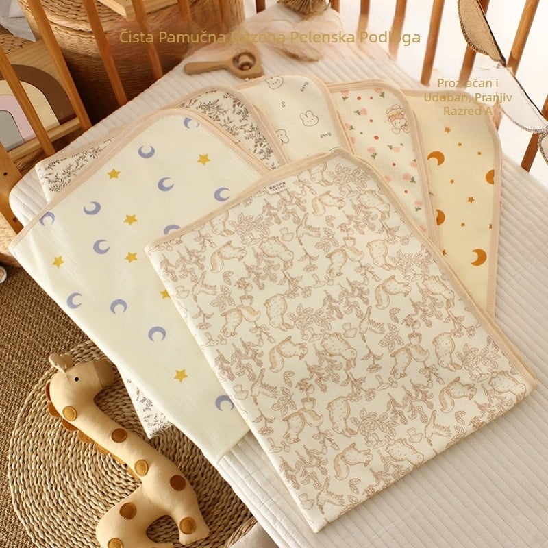 Pamučna gaza za pelene od šećerne vate, dječji bambusov vlakan, vodootporni madrac za bebe, periva posteljina za bebe