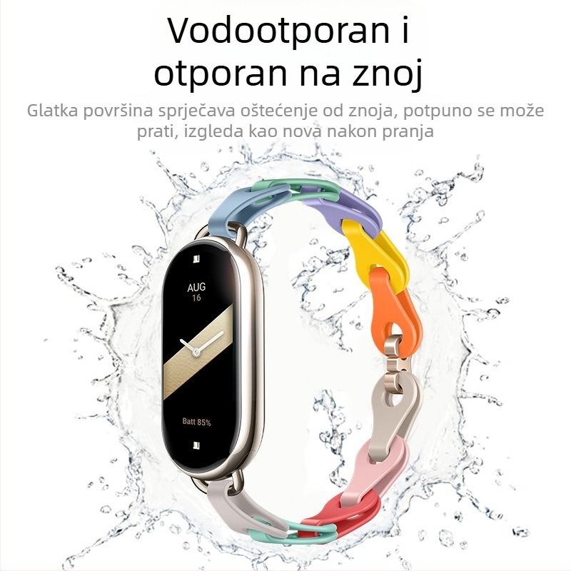 Pogodno za Xiaomi Mi Band 9 remen za sat, moderna izrezana narukvica od silikona, remen za sat Xiaomi 8, univerzalni privatni model, zamjenska narukvica