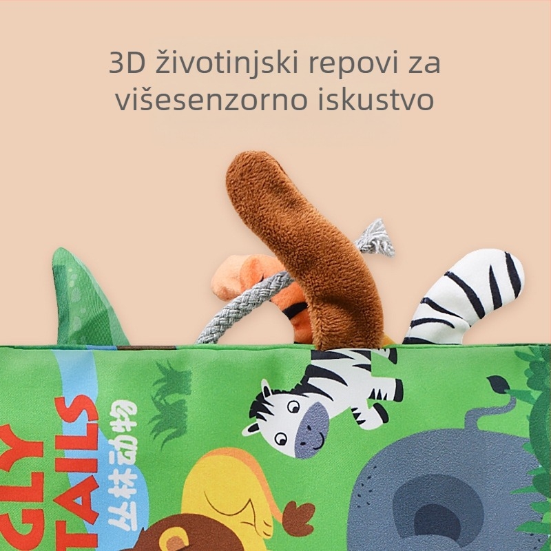 Prekogranična dječja platnena knjiga s repom, edukativna igračka, knjiga koja se ne može poderati, dječja platnena knjiga s prstenom, papirna knjiga za prosvjetljenje, igračke za rano obrazovanje