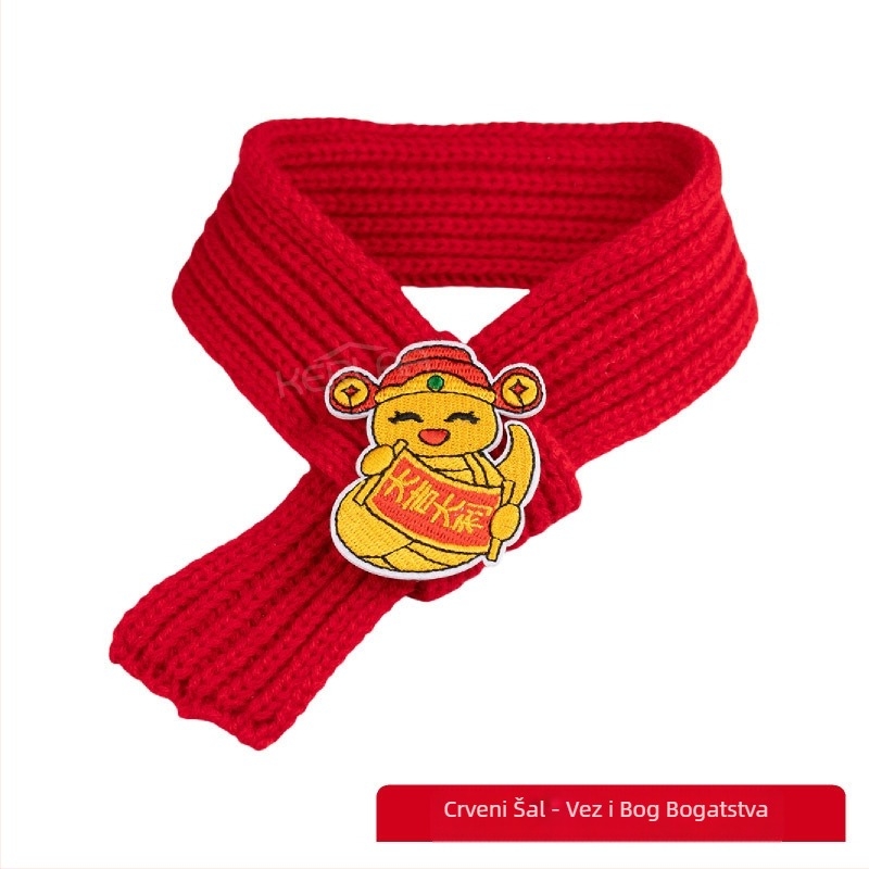 Vuneni šal za pse i mačke za Novu godinu, svečana božićna haljina, zimski topli šal za štene za rođendan