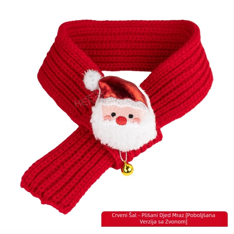 Vuneni šal za pse i mačke za Novu godinu, svečana božićna haljina, zimski topli šal za štene za rođendan