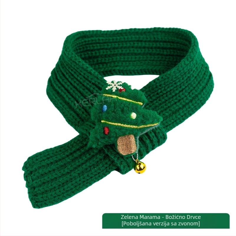 Vuneni šal za pse i mačke za Novu godinu, svečana božićna haljina, zimski topli šal za štene za rođendan