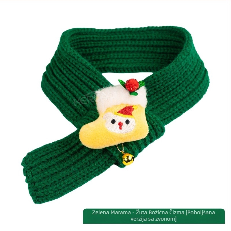 Vuneni šal za pse i mačke za Novu godinu, svečana božićna haljina, zimski topli šal za štene za rođendan