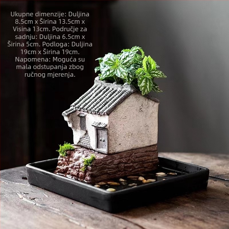 Jiangnan House bambusova cvjetna posuda ukras retro kreativna zelena cvjetna posuda za biljke akvarij krajolik ukras za kućni ured