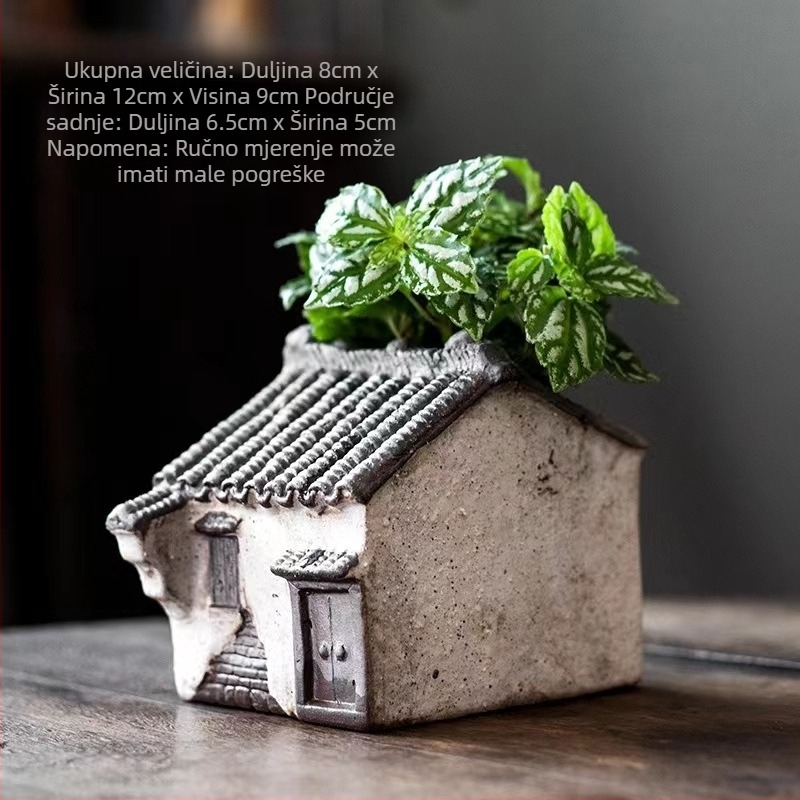 Jiangnan House bambusova cvjetna posuda ukras retro kreativna zelena cvjetna posuda za biljke akvarij krajolik ukras za kućni ured