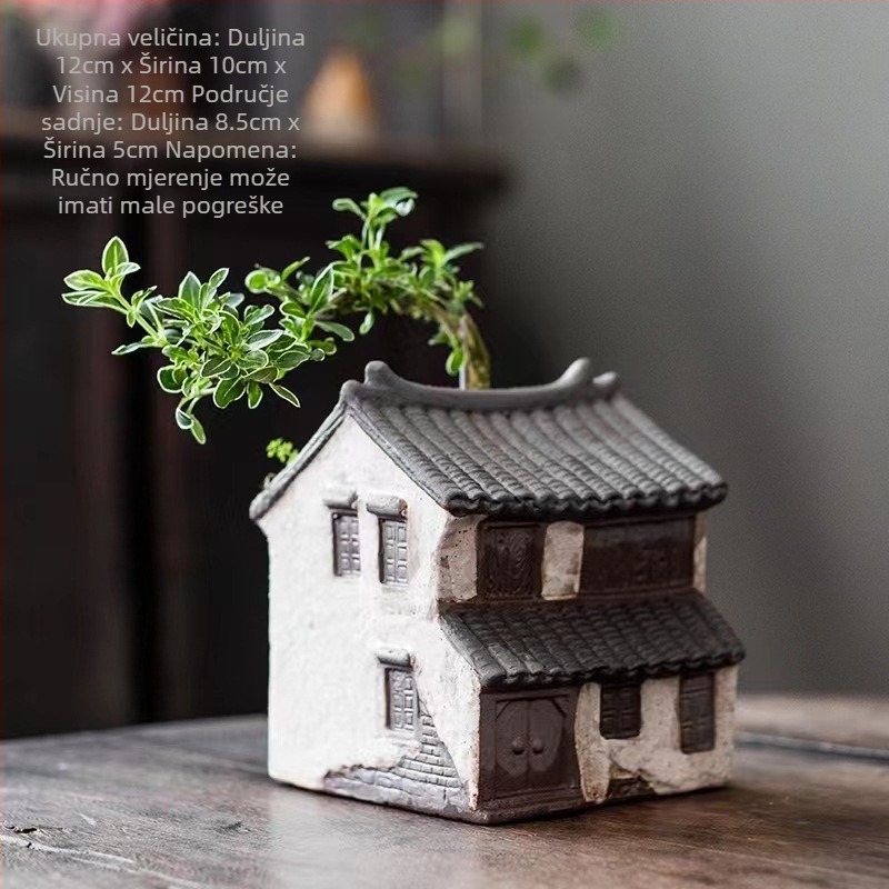 Jiangnan House bambusova cvjetna posuda ukras retro kreativna zelena cvjetna posuda za biljke akvarij krajolik ukras za kućni ured