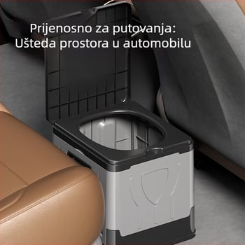 Sklopivi toalet za automobil, prijenosni, za odrasle, samovozeći, za kampiranje na otvorenom, za hitne slučajeve, za uklanjanje dlaka, mobilni toalet