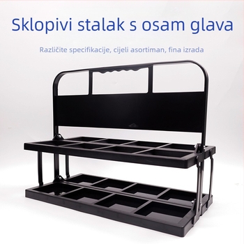 Sklopivi stalak za vino s osam rupa, osam glava, sklopivi stalak za pivo, prijenosni nosač za pića, sportski držač za boce s vodom
