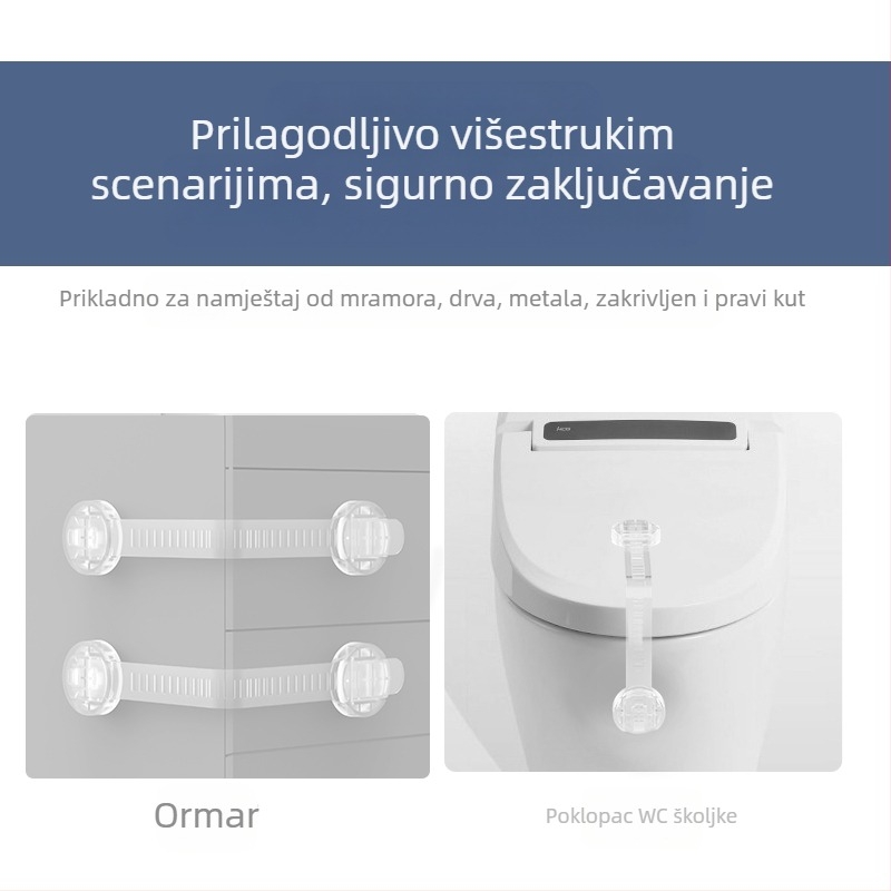 Brava za ladicu, dječja brava, kopča za bravu hladnjaka, pričvršćivanje prozora, protuprovalna vrata, dječja klizna vrata, kopča za klizna vrata