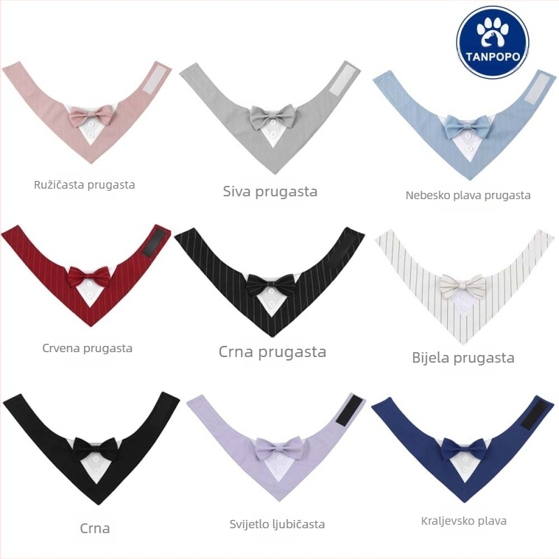 Tanpopo prekogranično na zalihi britansko vjenčano odijelo za kućne ljubimce ručnik od sline, šal za pse s čičkom, trokutasti ručnik za kućne ljubimce