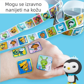 Naljepnica za mali podvodni stupac za djecu, crtani film, naljepnica za nagradu za vrtić, dječak, djevojčica, super leteći čovjek