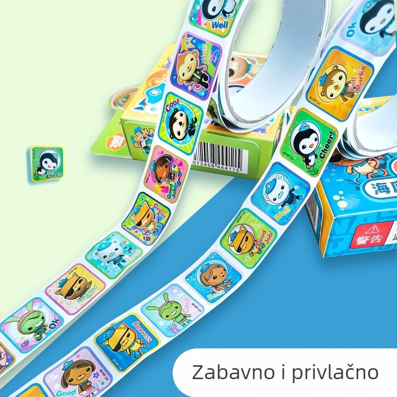 Naljepnica za mali podvodni stupac za djecu, crtani film, naljepnica za nagradu za vrtić, dječak, djevojčica, super leteći čovjek