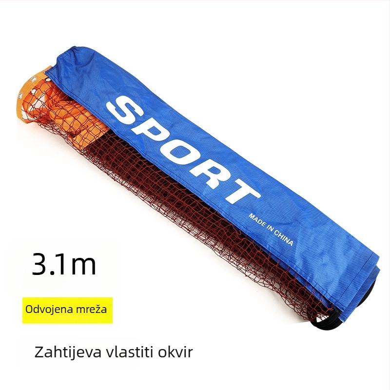 Vanjski mobilni prijenosni stalak za tenisku mrežu od nehrđajućeg čelika, jednostavan, vanjski, unutarnji, standardni, kratki stalak za tenisku mrežu