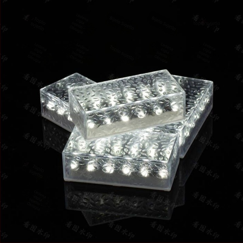 Solarna LED lampa od ledenih pločica, imitacija stakla, vanjska dvorišna podne pločice, vrtna pejzažna dekorativna podzemna lampa, kamperska lampa